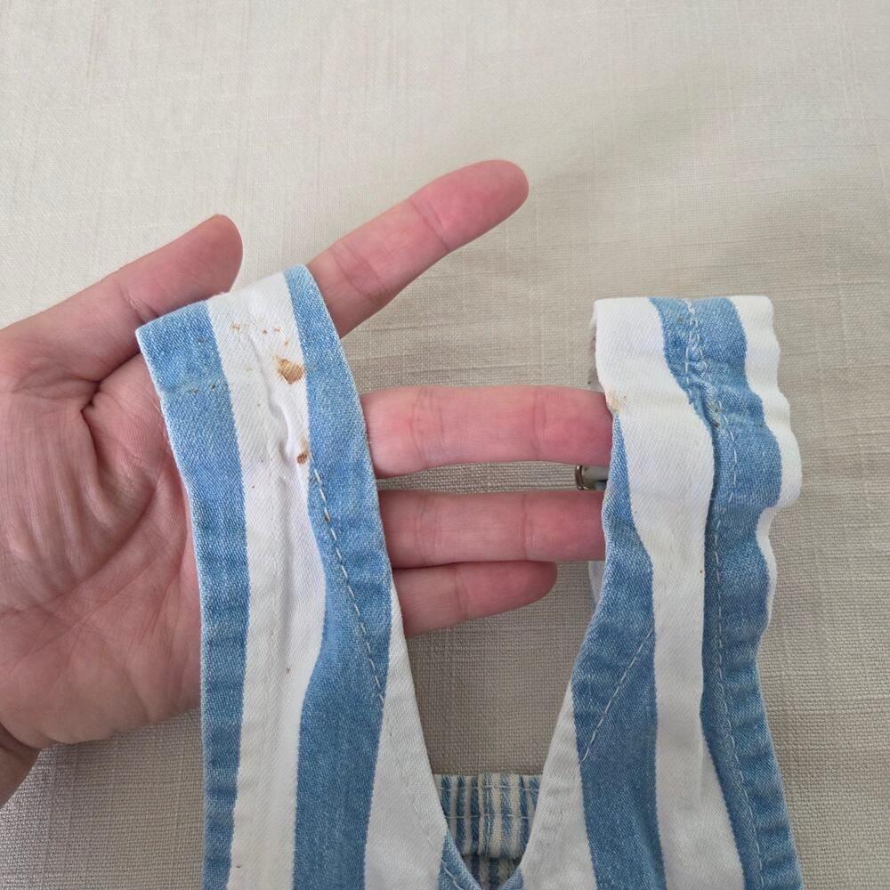 Vintage Oshkosh Striped Denim Overalls 3t - Picture 5 of 6